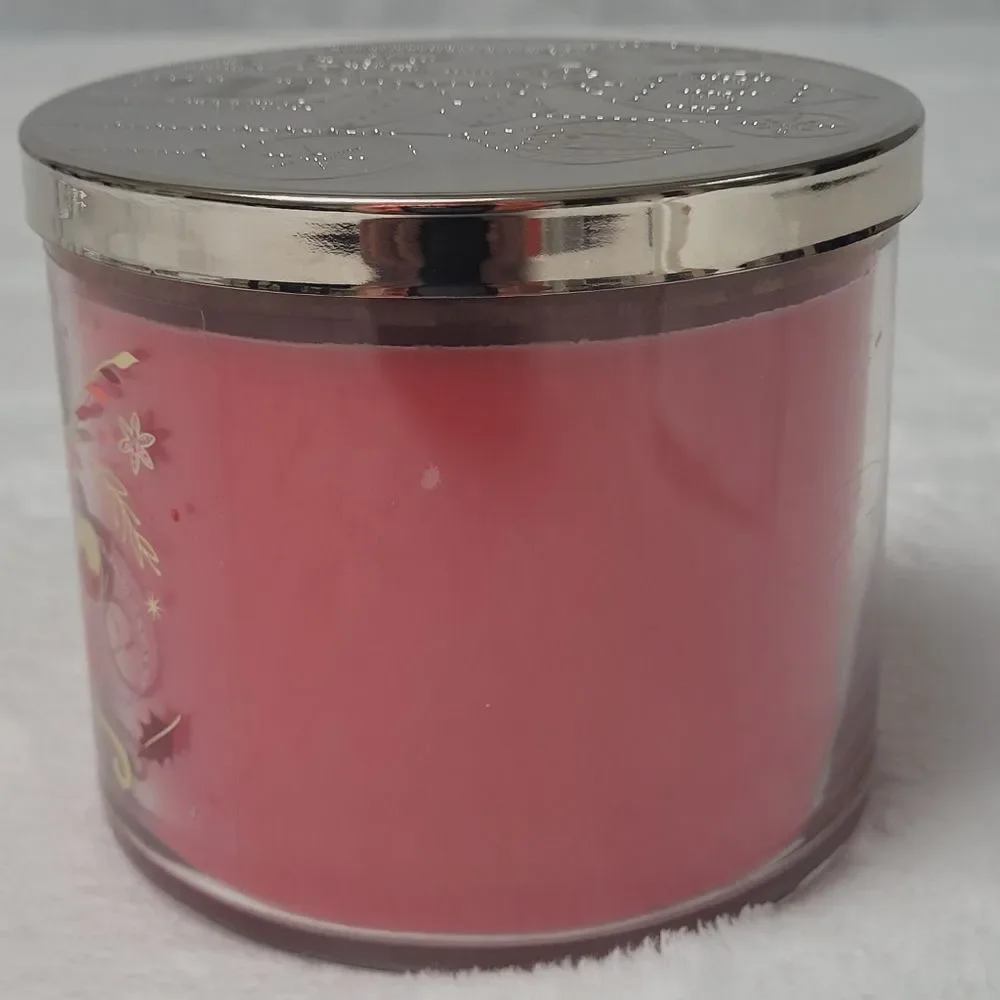 BBW 3 Wick Candle Winter Candy Apple WCA 14.5 Oz Christmas Ornament Lid New
